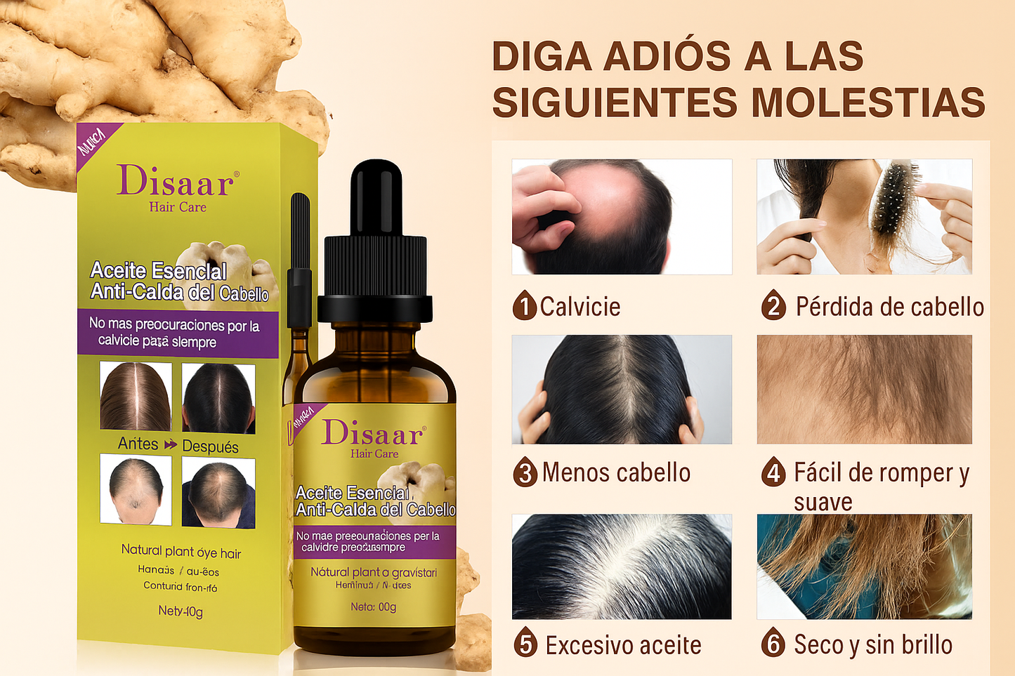 Aceite anticaida Haircare jengibre serum